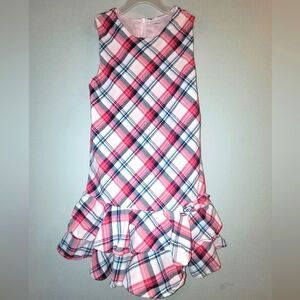 ❤️ Vintage Gymboree Outlet New York Girl Pink Plaid Pinafore Jumper Dress Size 8